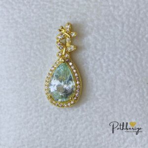 Teardrop Halo Aquamarine Pendant